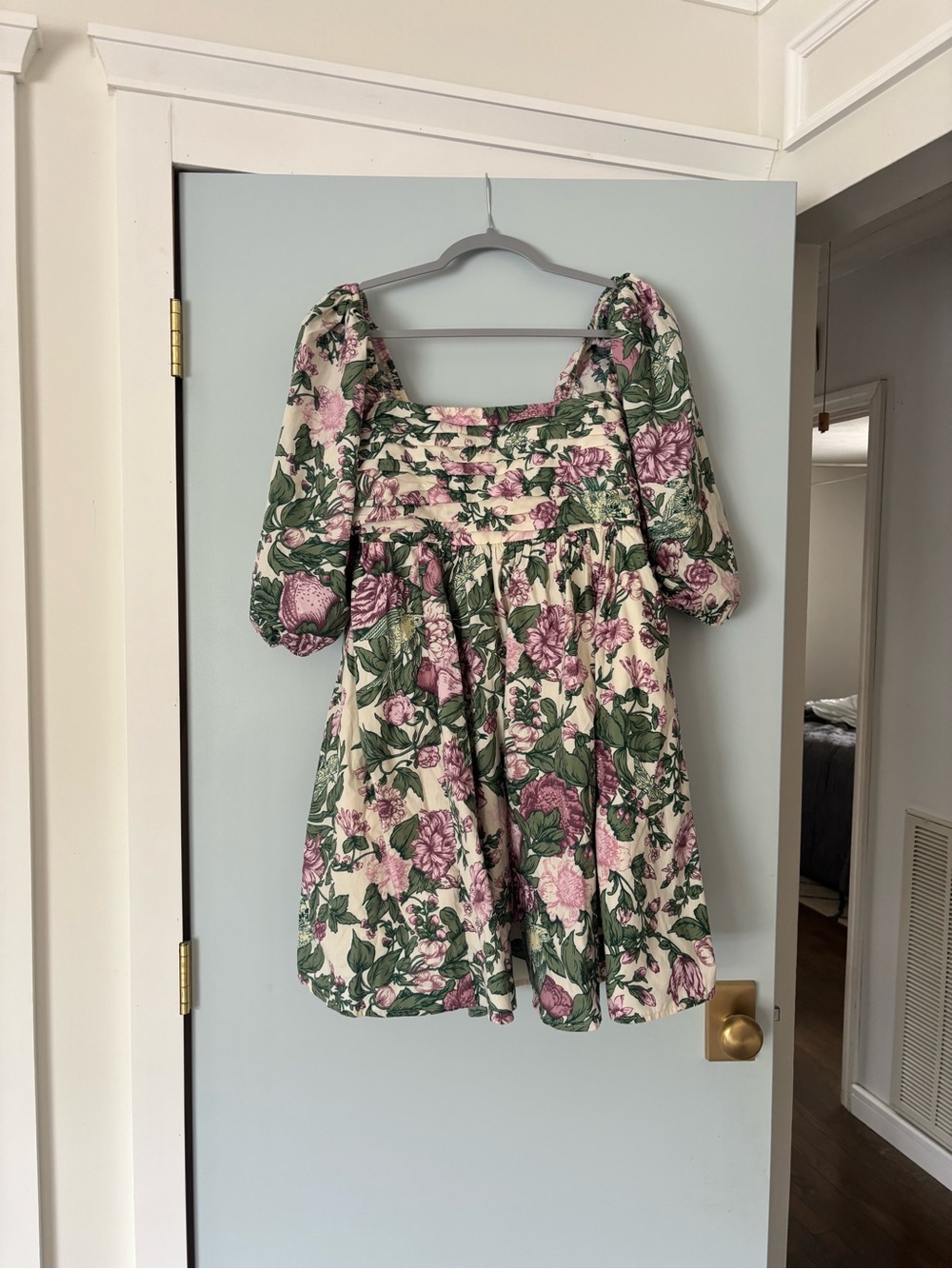 Emerson Poplin Puff Sleeve Mini Dress Abercrombie - Picture 2 of 3